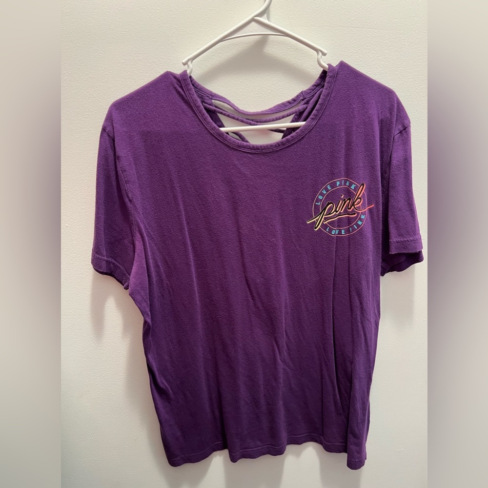 Purple lace back Tee from VS Pink in L